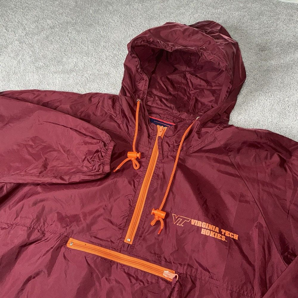 Pro Player Vintage Virginia Tech Hokies Jacket‎ Windbreaker Pullover Mens L